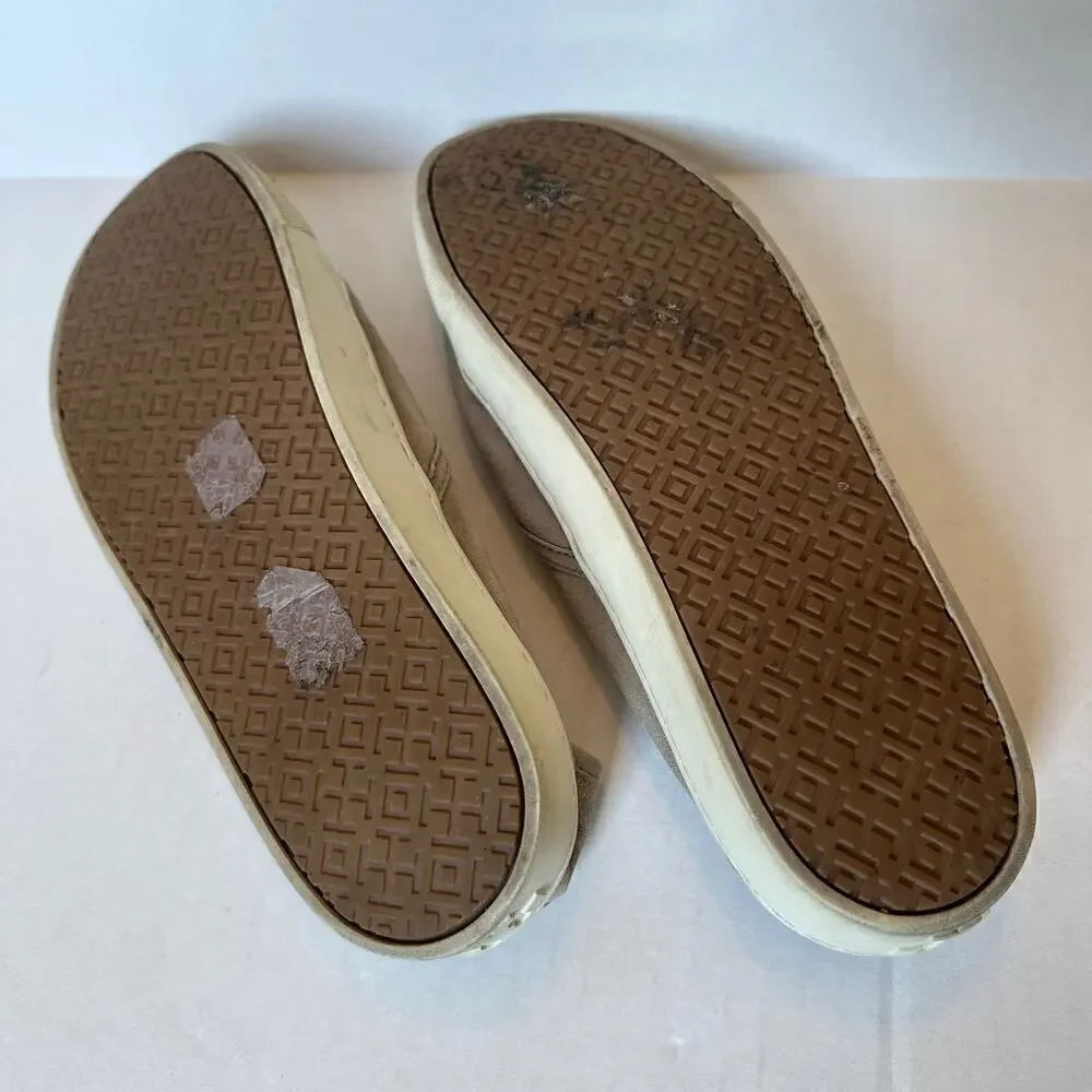 Tory Burch Women Gray Travel Round Toe Slip On Low Top Suede Sneakers Size 9